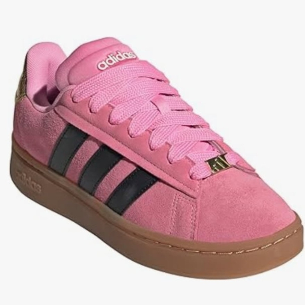 Adidas Pink & Black Suede Sneakers - Picture 2 of 2